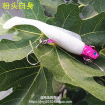 Multi-style big torpedo Haiba lead hook soft fish T tail double single hook perch fake bait sea bass Luya anti-washing cheek hook