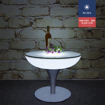 LED high foot bar table glowing outdoor courtyard balcony round table KTV night bar clean bar scattered table bar
