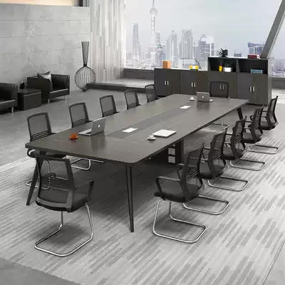 Conference table long table simple modern industrial wind small conference table reception 6 people 4 rectangular conference room table and chair combination