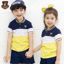  Kindergarten garden clothes Summer clothes short-sleeved childrens class clothes sportswear suit Cotton college style primary school school uniform summer