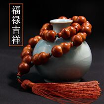 Guan Sheng Ji Purely Handmade Fine Olive Core Gourd Wenwan Mens Bracelet Fulu Double Full Vegetarian Core Pearl Womens Handheld