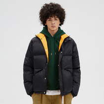 ZONEiD winter new leisure sports cotton clothing men trend collar splicing Joker warm short cotton coat