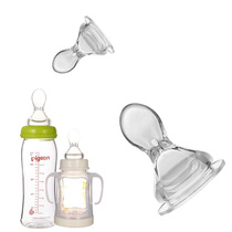 2 wide-caliber rice paste spoon pacifier feeding rice flour liquid food spoon feeder pacifier auxiliary food spoon squeeze silicone spoon