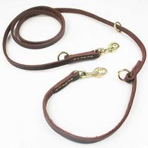 Exported cowhide dog leash double copper hook multi-functional dog leash running dog walking Labrador supplies