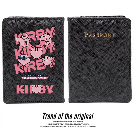 Kirby peripheral passport holder storage bag passport bag Japanese style ins trendy card bag protective cover for men and women