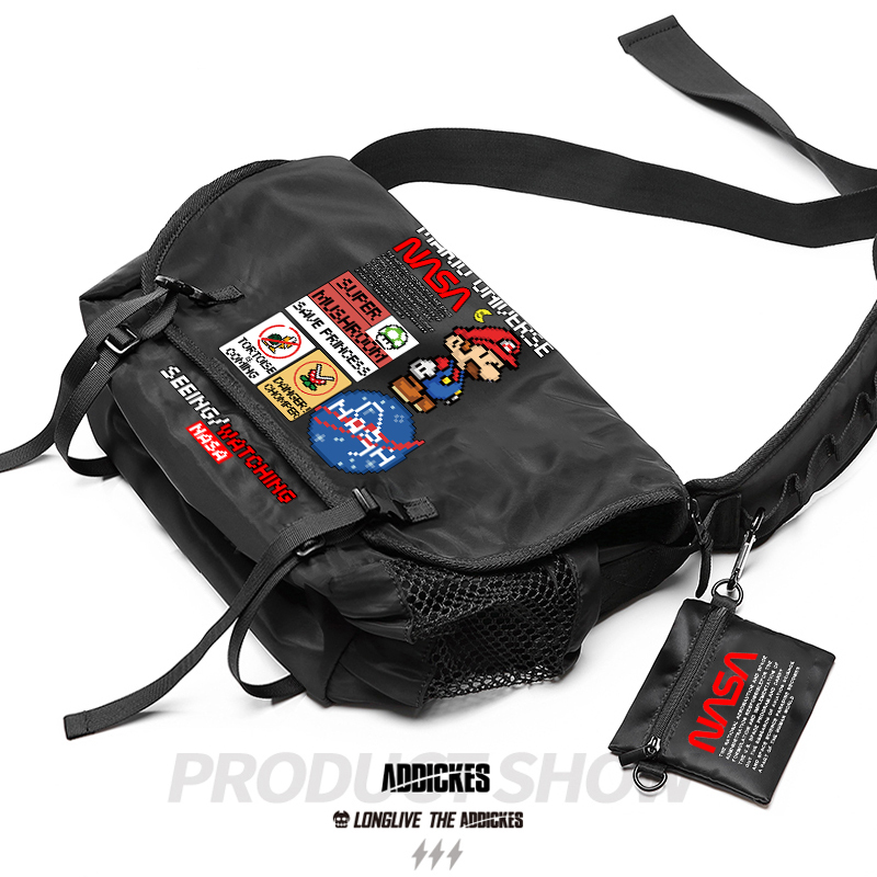 Nasa Trendy Brand Shoulder Bag Crossbody Bag School Bag Student Youth Men's Messenger Bag Motorcycle Bag Trendy Large Capacity Nasa Trendy Brand Shoulder Bag Crossbody Bag School Bag Student Youth Men's Messenger Bag Motorcycle Bag Trendy Large Capacity