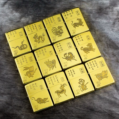 zippo Оригинальная латунная зажигалка, китайский гороскоп, 21 года, подарок на день рождения, делается под заказ