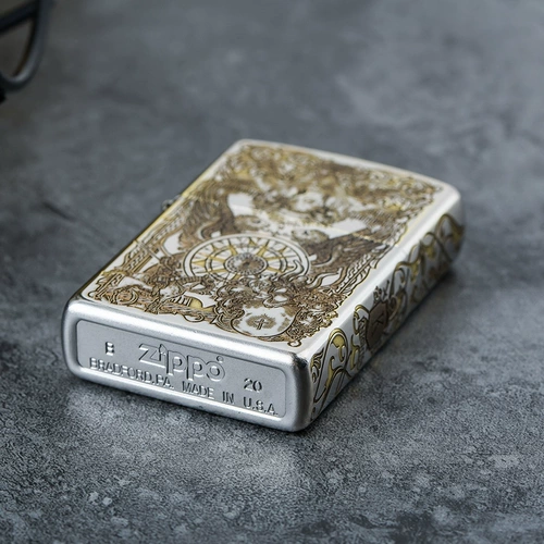 zippo Оригинальная серебряная ветрозащитная креативная зажигалка на керосине