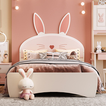 Net Red Rabbit Bed Childrens Bed Girl Cartoon Pink 1 35 m Girls Creative single daughter Bed Dream Teenage Girl