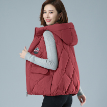 Down vest womens short hooded loose casual winter New wear horse clip down jacket waistcoat