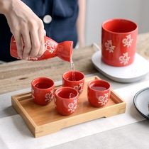 Traditional Wine Glass Home Ceramic Wine With White Wine Glass One Cup Imitation Ancient Sub Wine Ware Yellow Wine Clear Wine Pot Small Wine Cup