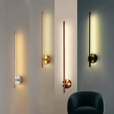 Nordic minimalist long bed head wall lamp Living room bedroom background wall lamp Art rotating line aisle stair wall lamp