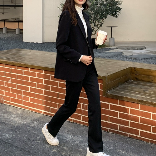 Осенний пиджак классического кроя, комплект для школьников, костюм, подходит для студента, городской стиль, свободный крой