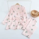 Bà mẹ cotton tinh khiết crepe sau sinh cho con bú quần áo giam giữ kích thước lớn thoáng khí thấm mồ hôi cho nữ dịch vụ tại nhà cotton giặt gạc - Giải trí mặc / Mum mặc
