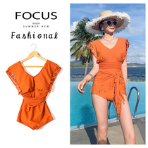 2020 new swimsuit female fairy Fan Xiaoxiang Feng conservative hot spring thin vacation bikini honeymoon line niche