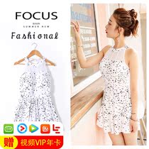 Korean ins wind one-piece swimsuit female conservative thin belly cover student cute girl hot spring retro fairy fan