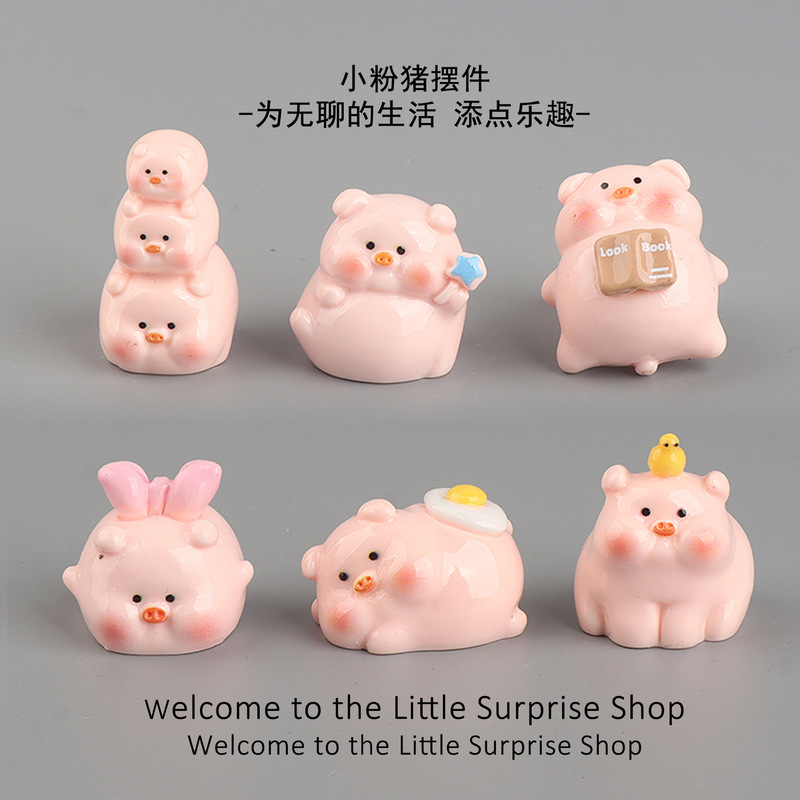 Mini Pig Figurine ins Style Desktop Decoration, Cute and Healing Doll, Resin Figurine, Gift for Girls Mini Pig Figurine ins Style Desktop Decoration, Cute and Healing Doll, Resin Figurine, Gift for Girls