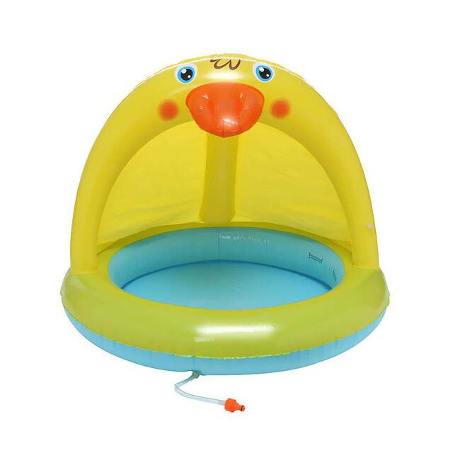 Little Yellow Duck Swimming Pool Children's Inflatable Thickened Water Spray Pool Sunshade Bathtub Summer Outdoor Wave Pool Water Play Toys