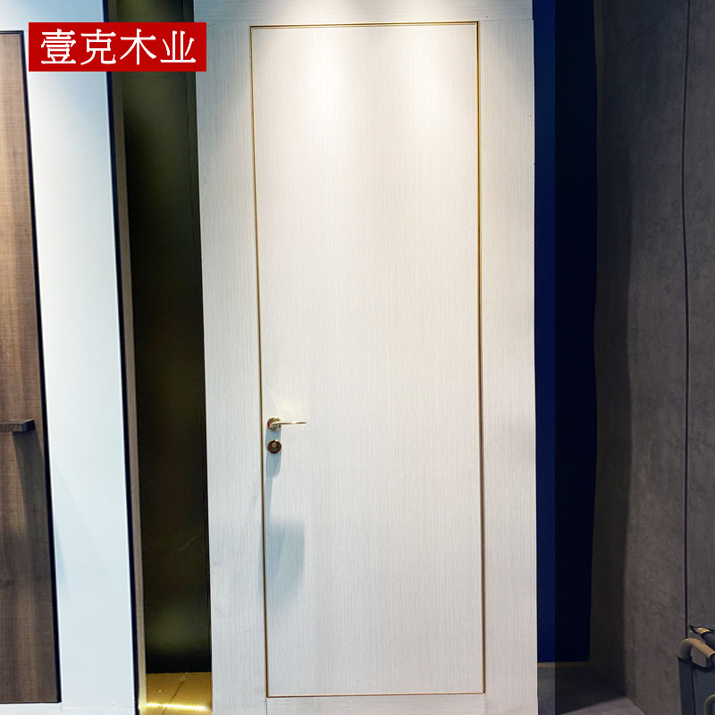 Golden minimalist borderless door aluminum wooden door invisible door bedroom kitchen dressing room toilet light luxury 1cm narrow side