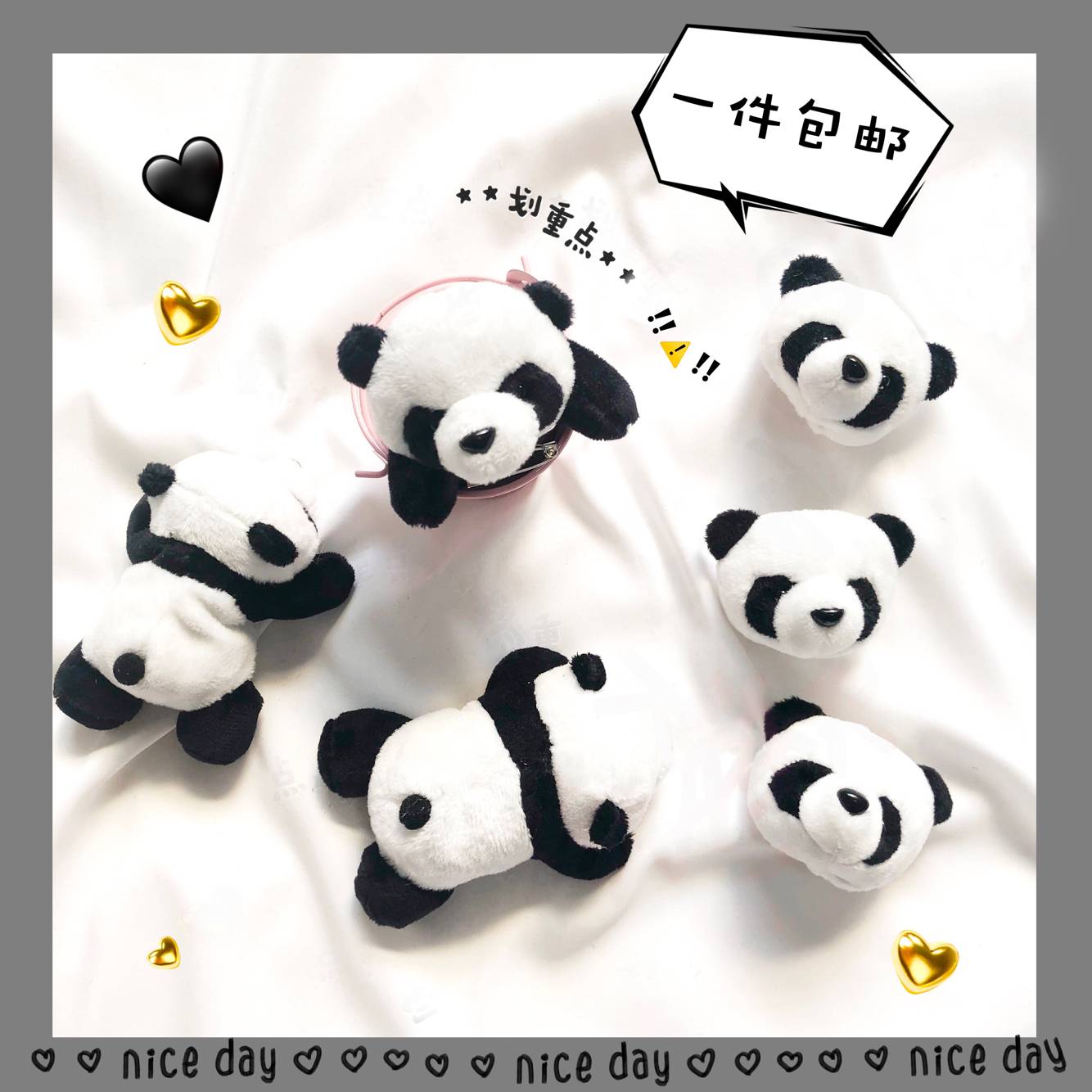 ins Chengdu lying on you Panda three-dimensional brooch Cute soft cute girl heart cartoon little dinosaur pie big star