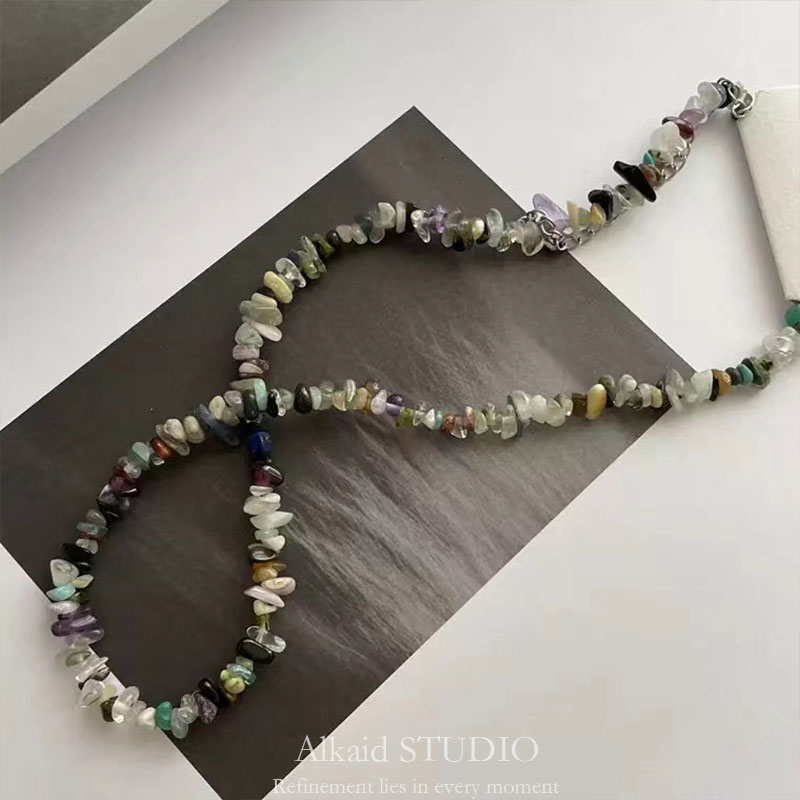 Necklace rubber color color colour colour string necklace female summer design sense of the knock chain fashion personality