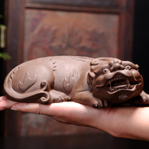 Large purple sand creative lucky tea pet ornaments ceramic tea set accessories tea tray pure handmade Yixing tea play