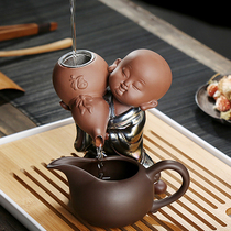 Creative Gourd tea leak Tea set accessories Tea filter Kung Fu little Monk consider tea set Lazy tea leak rack Purple sand filter