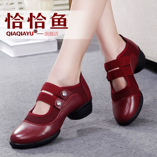 恰恰鱼 Современная кожаная обувь, дышащие танцующие туфли, мягкая подошва