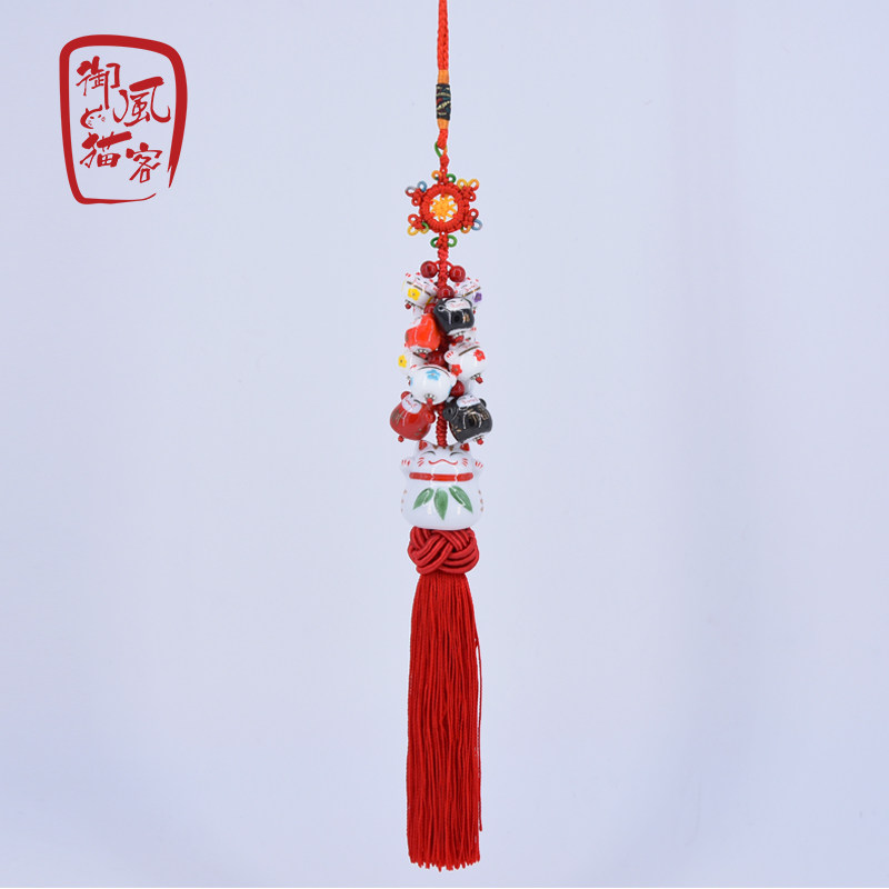 Yufeng cat guest Japanese high - grade ceramic recruitment cat car rear view mirror mounted decoration original gift