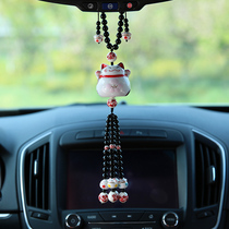 Car pendant supplies Japanese ceramic fortune cat hand-made car rearview mirror safety charm car car accessories