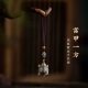 S925 sterling silver rich armor square dragon turtle mobile phone chain pendant men and women pendant hand-woven rope turtle small pendant