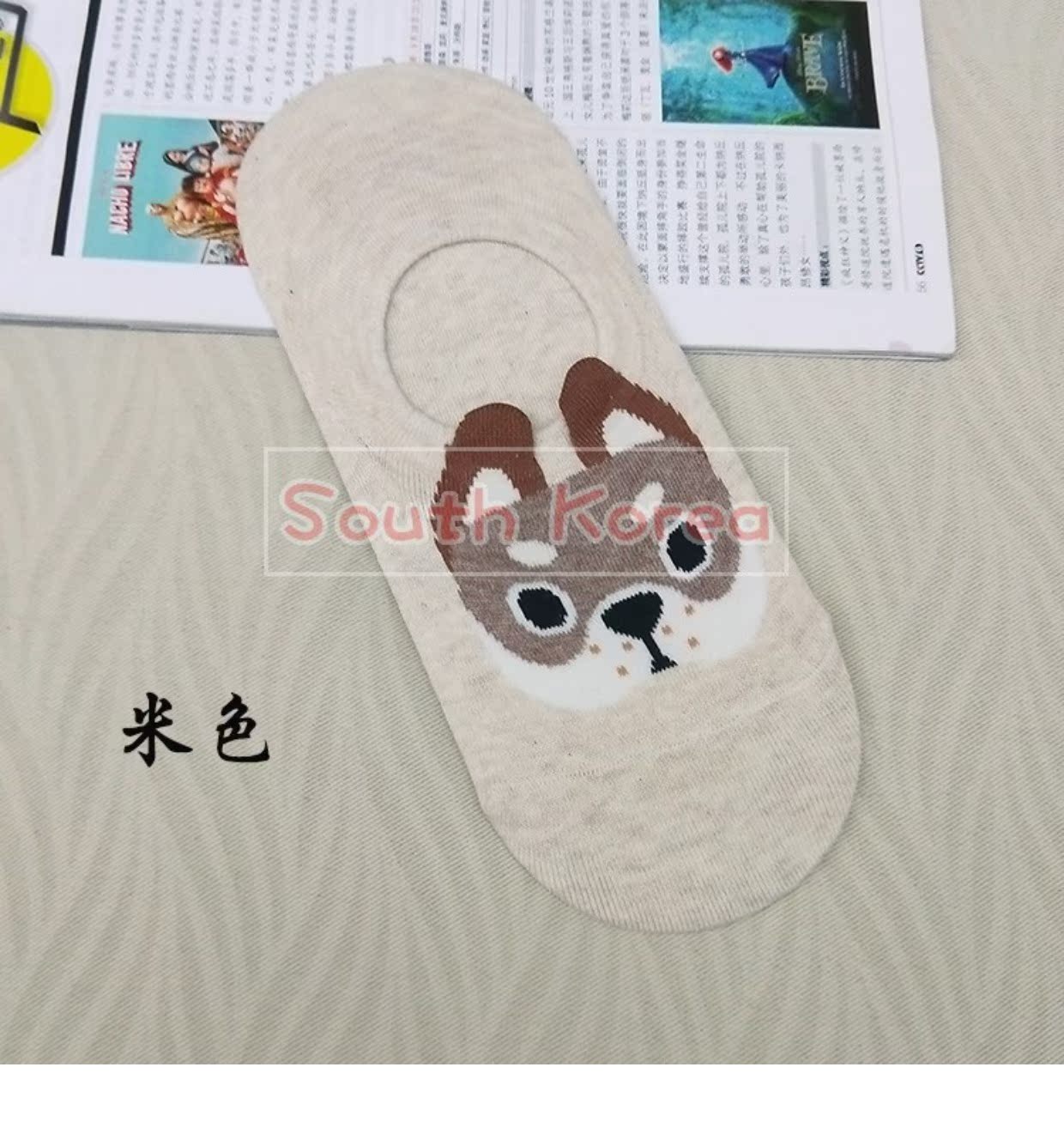 Vớ nữ Hàn Quốc dễ thương ba chiều tai chó thuyền vớ silicone chống ngã với vớ nữ mùa hè vớ tất lưới