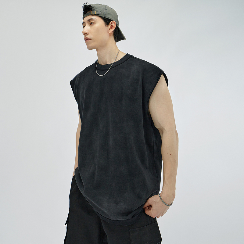 Hamb Original 2026 Summer American-Style Washed Vintage Distressed Vest Loose Sports Fitness Sleeveless Vest for Men Hamb Original 2026 Summer American-Style Washed Vintage Distressed Vest Loose Sports Fitness Sleeveless Vest for Men