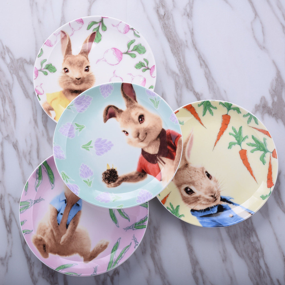 Bone Porcelain Creative 8 - inch Western Dining Steak Fruit Dish European Cute Cartoon Ceramic Rabbit West Snacks Household