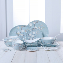 Bone China rice bowl Noodle bowl Creative high-grade European and American home ceramic tableware set steamed fish plate rice plate