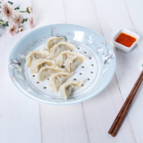Crane dumpling drain plate Bone China dumpling plate Drain double-layer plate Draft dumpling plate Control fruit plate Filter water