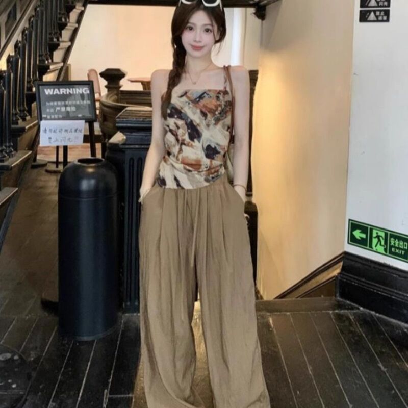 Oil Painting-Style Bow-Tie Backless Camisole for Women, Summer Slim-Fit Outerwear, Irregular Tube Top, Sexy Top