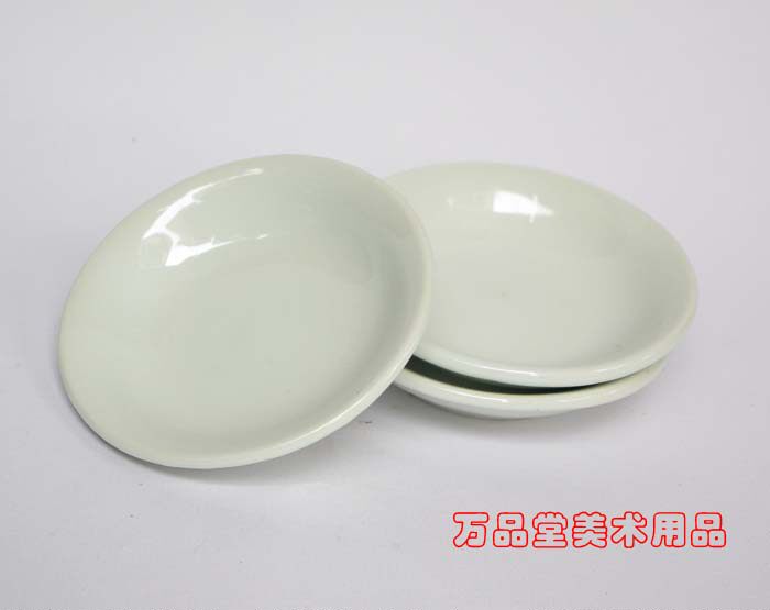 Chinese painting ink dish color small dish white ceramic dish stationery supplies diameter 10cm dish depth 2 4cm