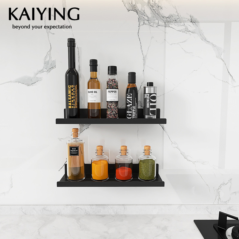 Kaiying punch-free multi-functional kitchen rack wall-mounted space-saving kitchen storage rack home seasoning tank rack