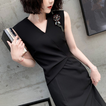 Temperament high-end evening dress dress women 2021 New banquet celebrities black light luxury niche can usually wear summer