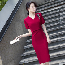 High-end temperament evening dress dress women 2021 New banquet noble mother wedding banquet mother mother-in-law red usually wear