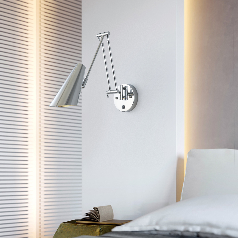 Wall Lamp for Bedroom Bedside Reading, Eye Protection, Study, Nordic Style, Popular Online, with Switch, Rotating, Telescopic, Foldable, Long Arm Lamp Wall Lamp for Bedroom Bedside Reading, Eye Protection, Study, Nordic Style, Popular Online, with Switch, Rotating, Telescopic, Foldable, Long Arm Lamp