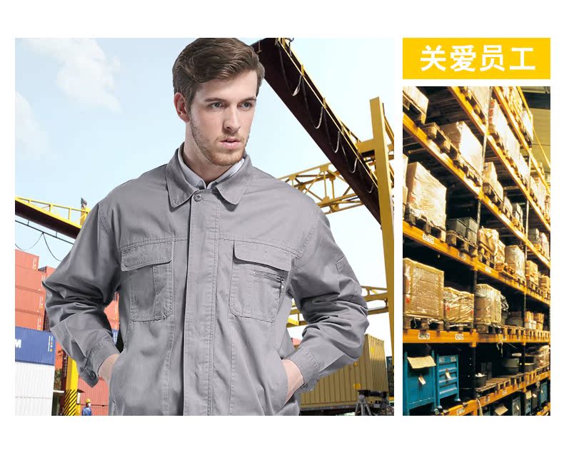 Quần yếm dài tay cotton phù hợp với dịch vụ bảo hiểm lao động nam xưởng may quần áo mùa xuân và mùa thu quần sooc