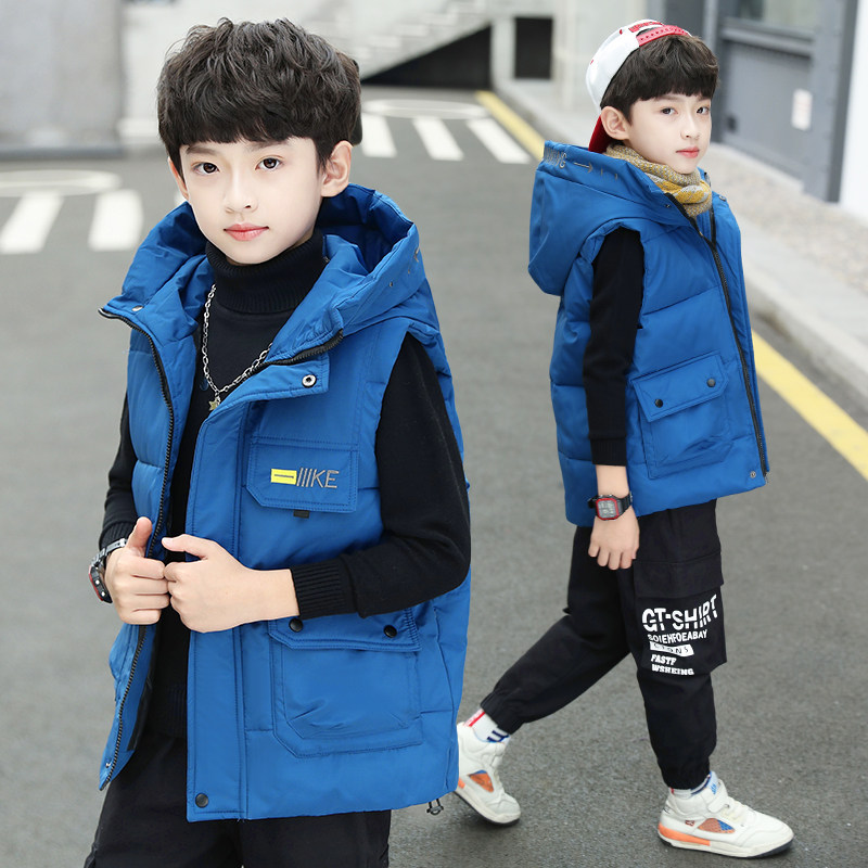 Kids Boys Vest 2021 New Fall/Winter Cotton Horse Clips in The Big Boy Boy Foreign Jacket Tank Top