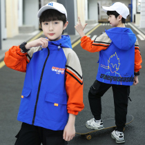 Childrens clothing boy jacket jacket spring autumn clothing 2021 new large childrens casual handsome coat Korean version of tide clothes