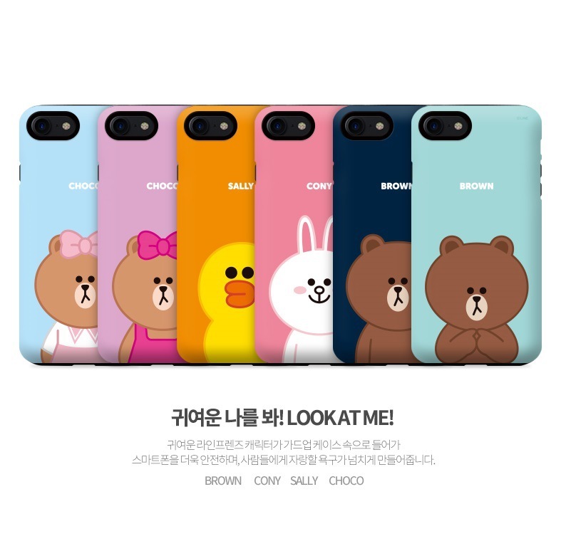 Korea Line Friends Brown Bear iPhoneX mobile phone case x Apple 10 double-layer anti-fall silicone phone case