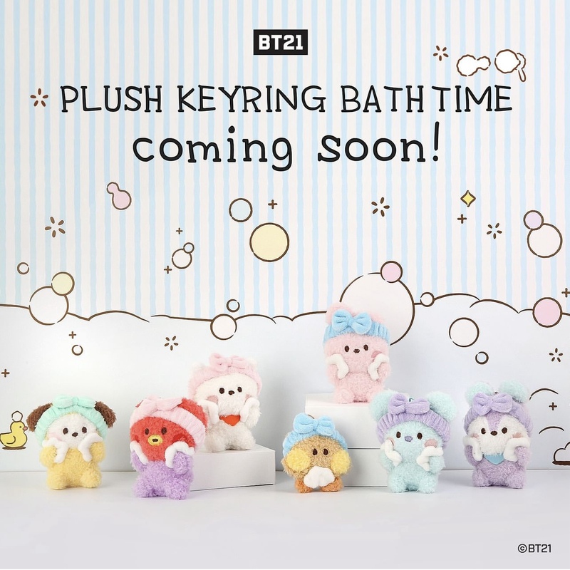 Bt21 Bath Towel Plush Doll Face Wash Bath Pendant Keychain Female Gift Bag Hanging Doll Doll Small Potato