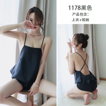 Long Night Sexy Lingerie Feminine Backless Strap Transparent Temptation Nightdress Sling Backless