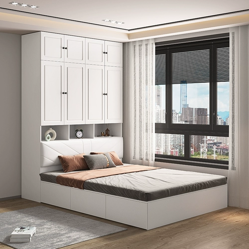 Tatami Bed Gardreobe Integrated Home спальня небольшая квартира Многофункциональное хранение детской кровати с комбинацией настольного шкафа