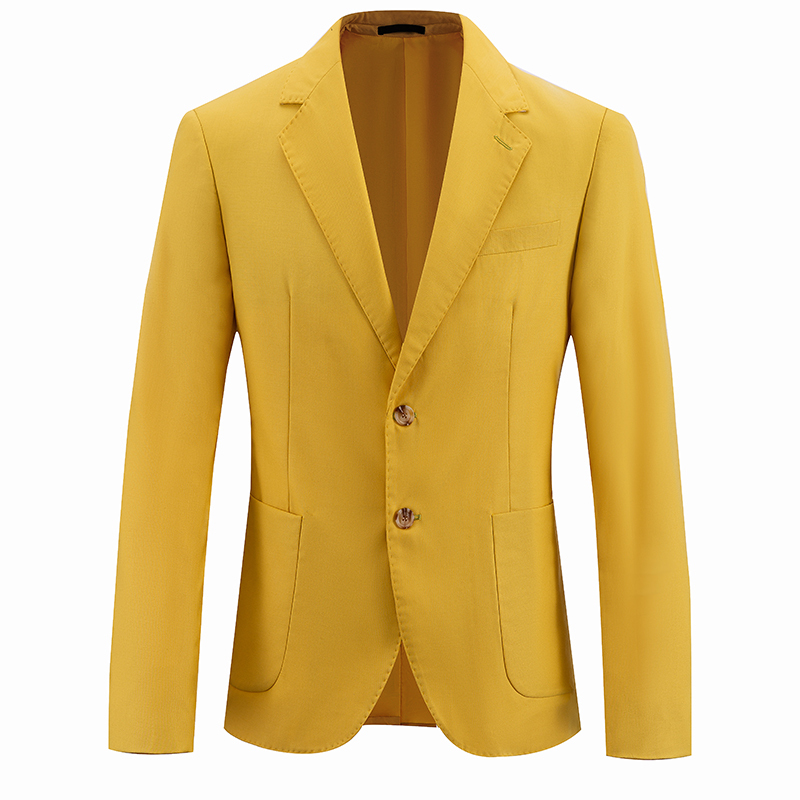 Spring Non-Iron Casual Blazer Thin Jacket Men's Single-Breasted Suit Studio Orange Coat Solid Color Business Suit